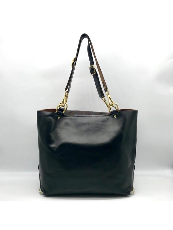 Form Function Form Black Horween Leather & Animal Print Flap 3 Way Bag main image 12